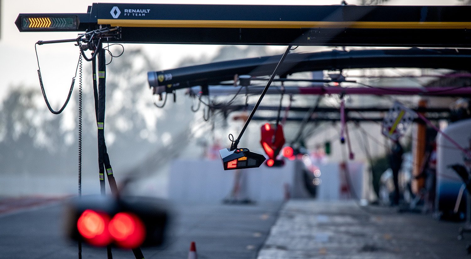 The pits, Winter Testing, Circuit de Catalunya,  2019