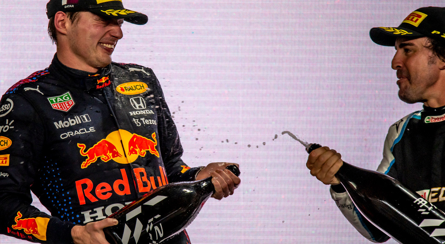 Max Verstappen & Fernando Alonso, Losail Circuit, 2021