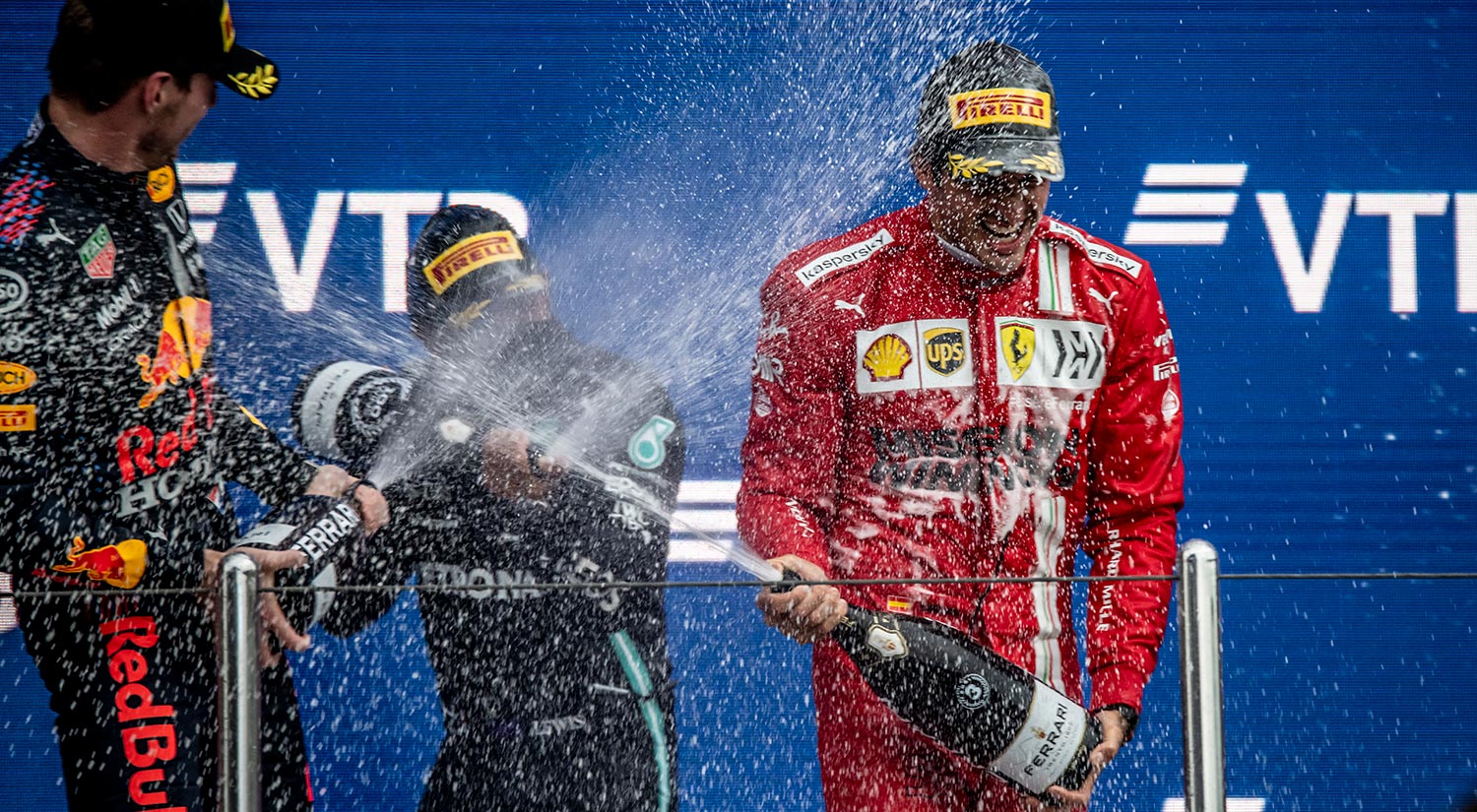 Lewis Hamilton, Carlos Sainz Jr & Max Verstappen, Sochi, 2021