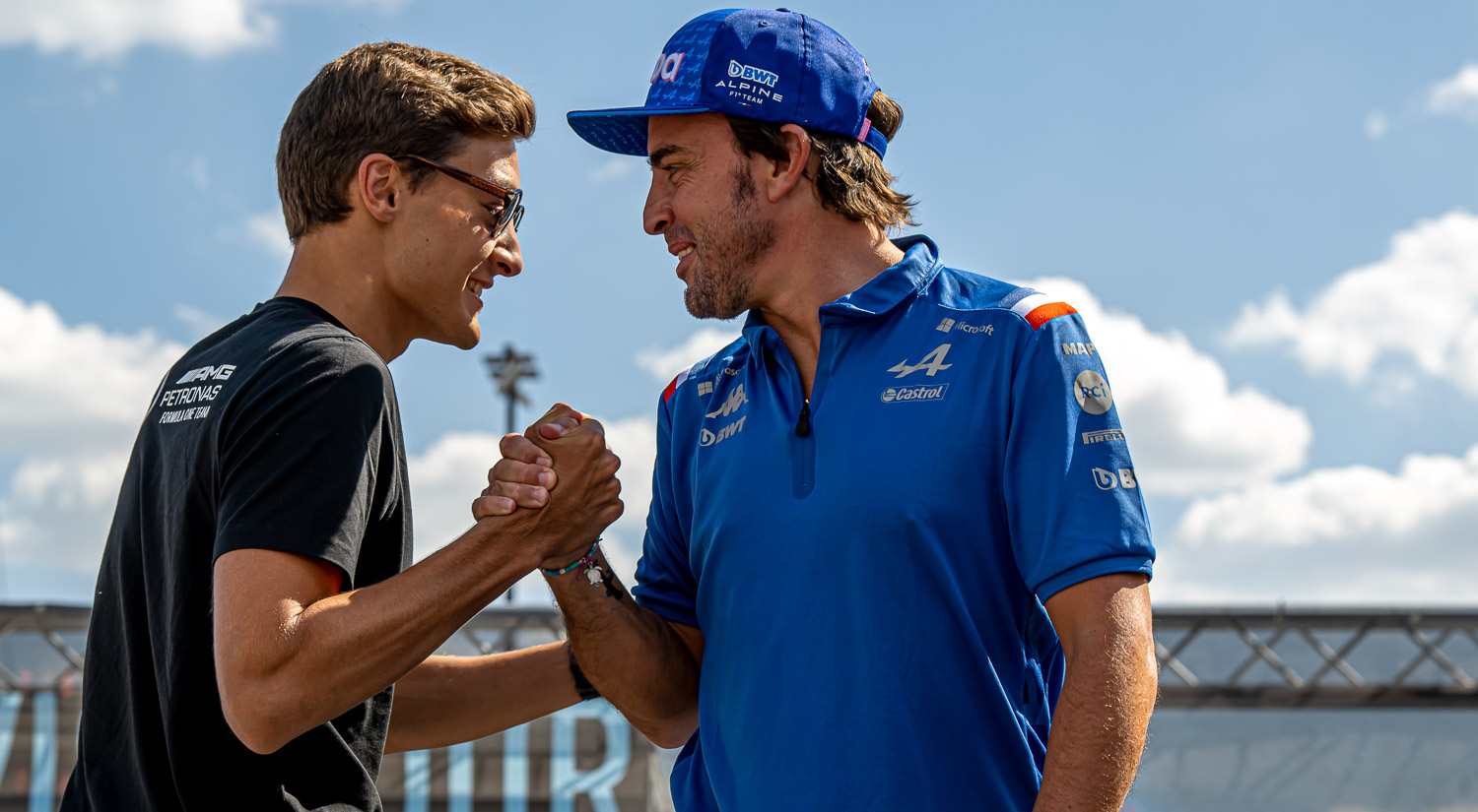 George Russell - Mercedes and Fernando Alonso - Alpine, Spa-Francorchamps, 2022