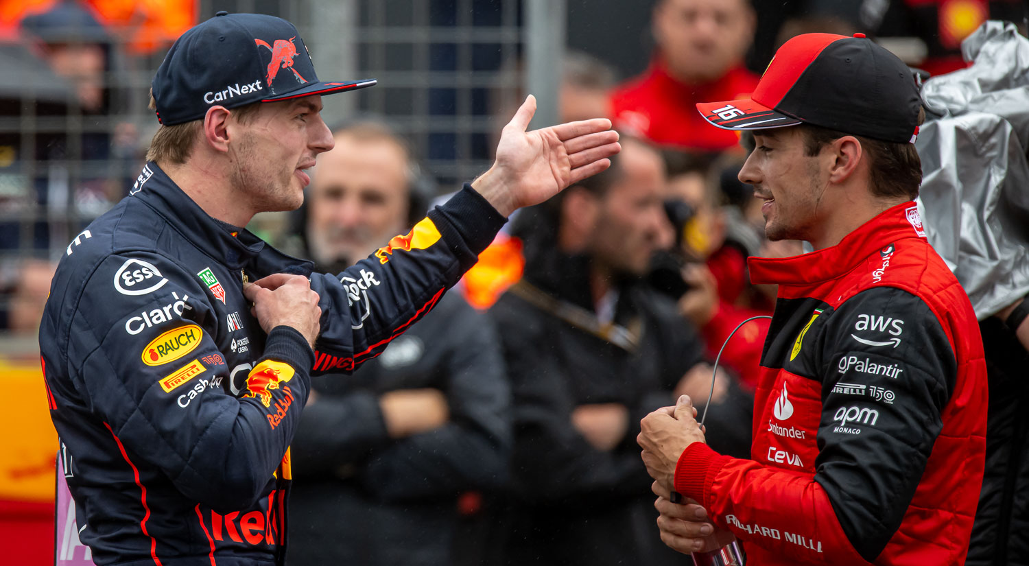 Max Verstappen - Red Bull Racing and Charles Leclerc - Ferrari, Silverstone, 2022