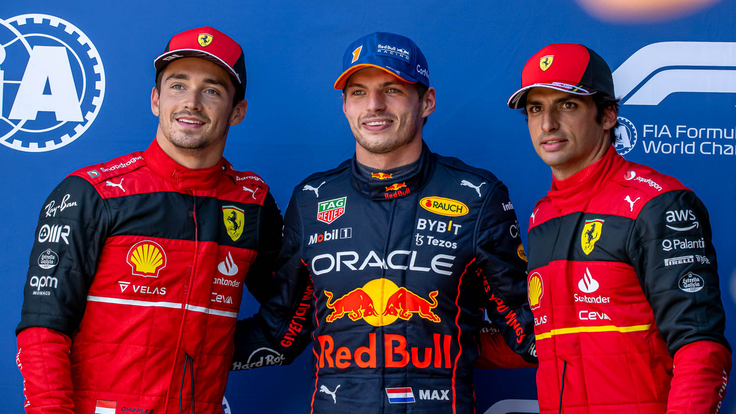 Charles Leclerc, Max Verstappen and Carlos Sainz, Zandvoort, 2022