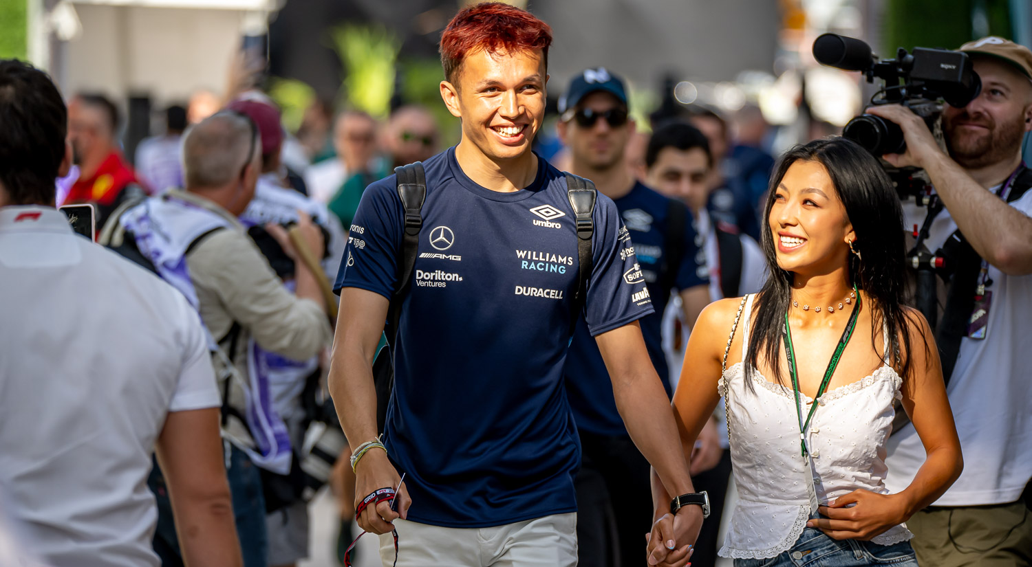 Alex Albon and Lily He, Miami International Autodrome, 2022