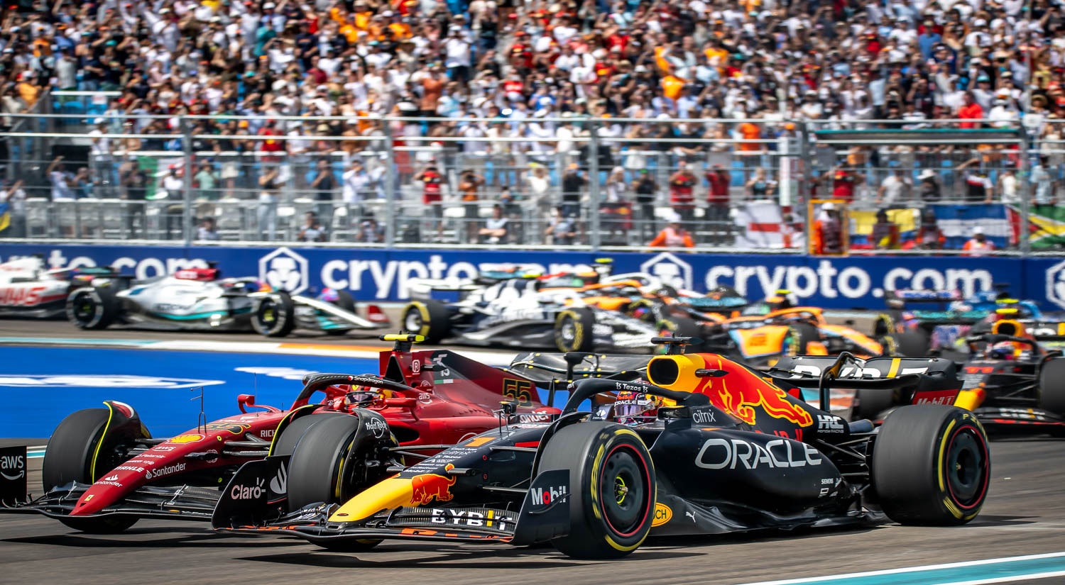 Max Verstappen and Carlos Sainz Jr, Miami International Autodrome, 2022