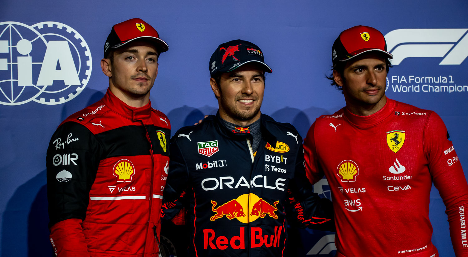 Charles Leclerc, Sergio Perez and Carlos Sainz Jr, Jeddah Corniche Circuit, 2022