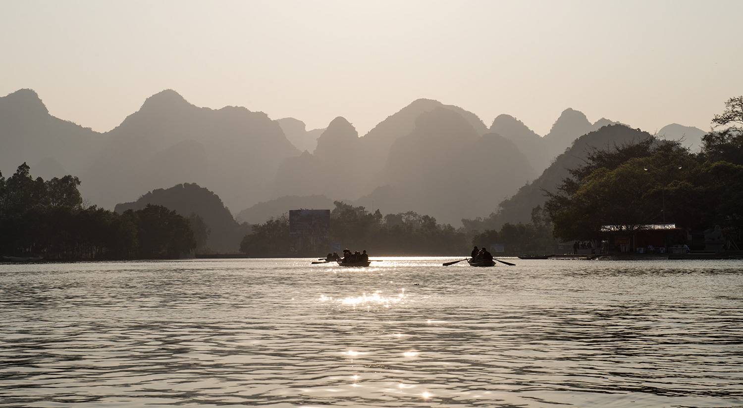 Boating to the Huong Pagoda